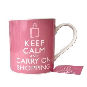 Keep Calm and Carry On Shopping Pink Mug 12 oz. with gift bag